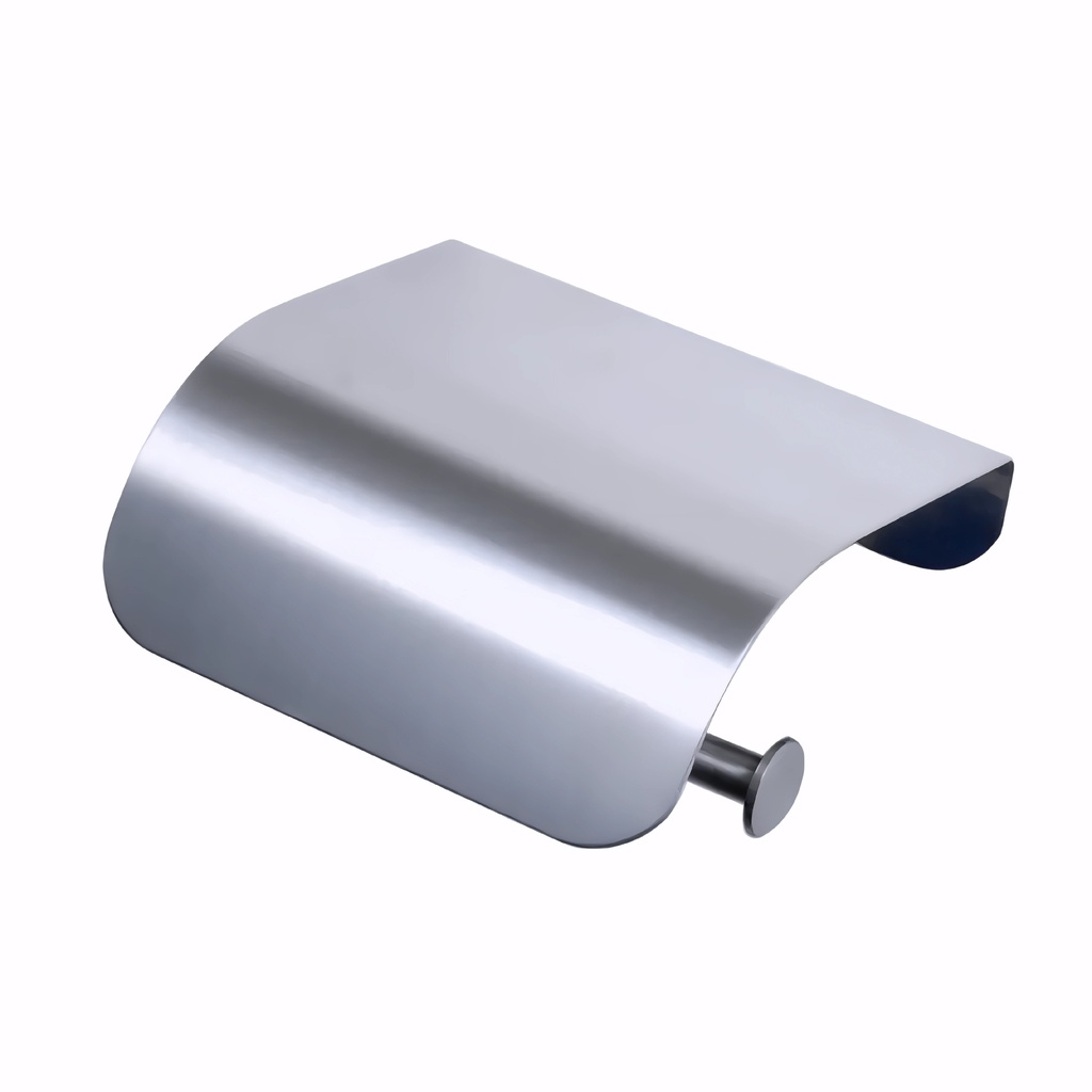 [0100021] Portarrollo higiénico doméstico en Acero Inox/Pulido serie Luxi con tapa sin base