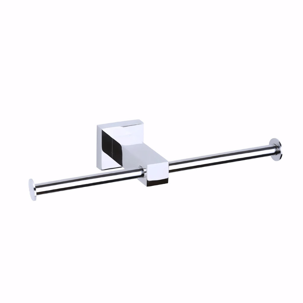 Portarrollo higiénico doméstico en Latón/Cromado serie Kobe doble sin tapa