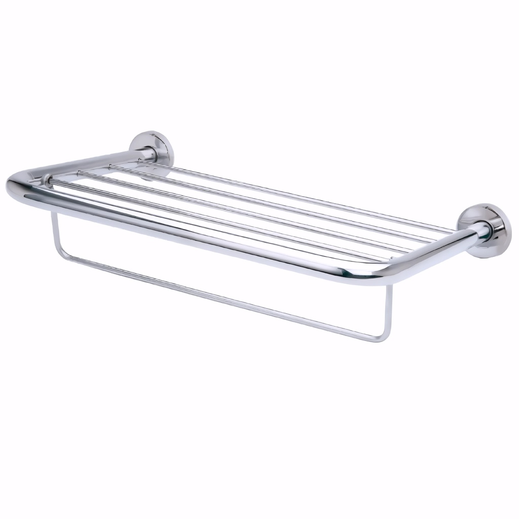 Toallero repisa en Acero Inox/Pulido serie Máxima con barra