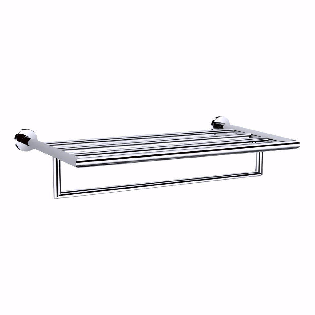 Toallero repisa de Latón/Cromado serie Cubik con barra