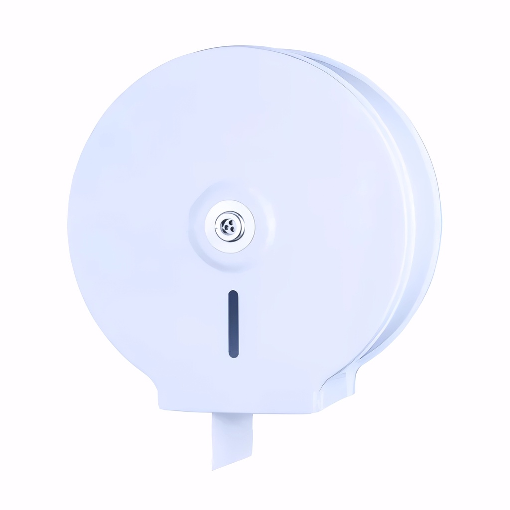 [1800023] Dispensador papel higiénico Industrial en Chapa electrocincada / Blanco Ø rollo 220 mm