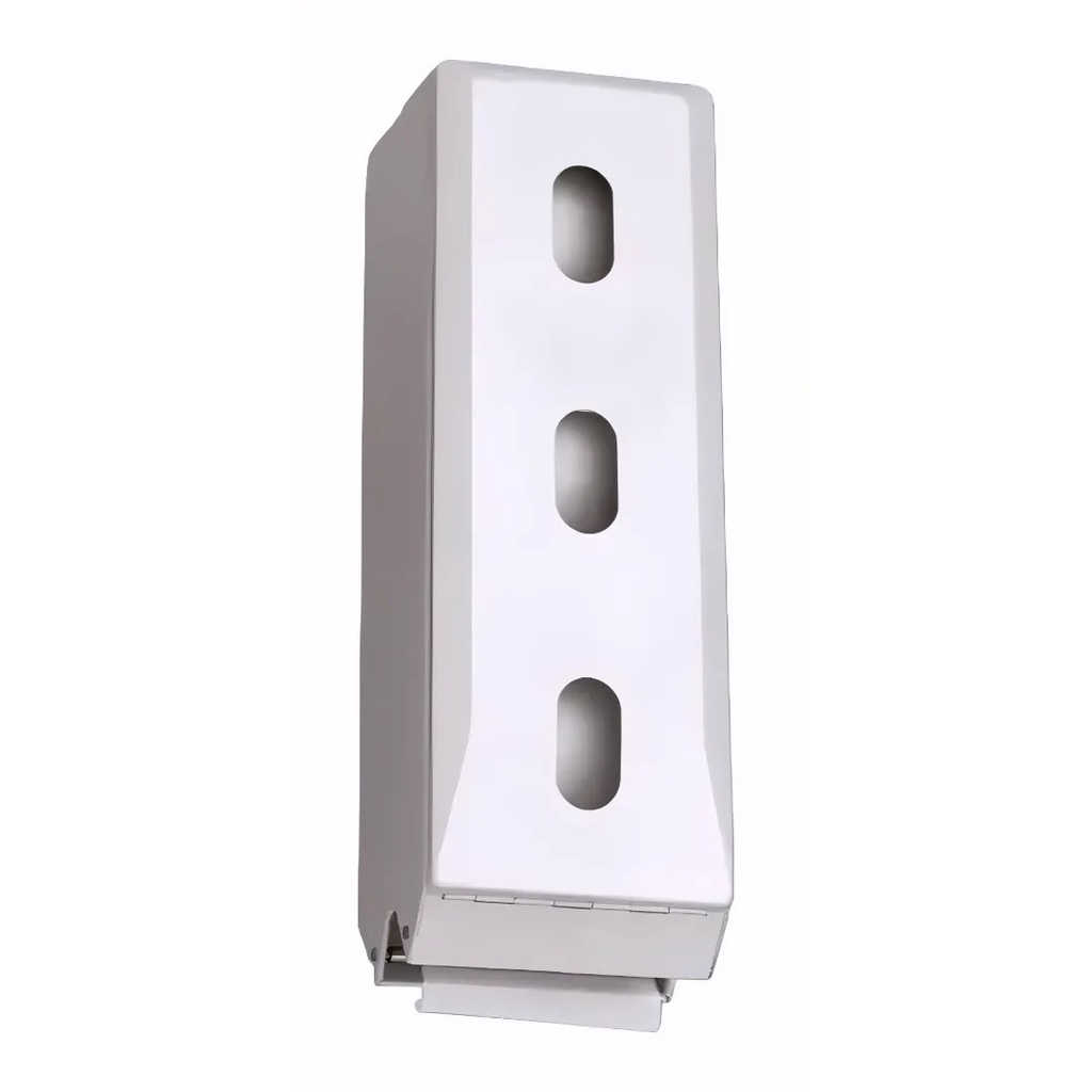 [1801022] Dispensador papel higiénico Universal triple en Chapa electrocincada / Blanco