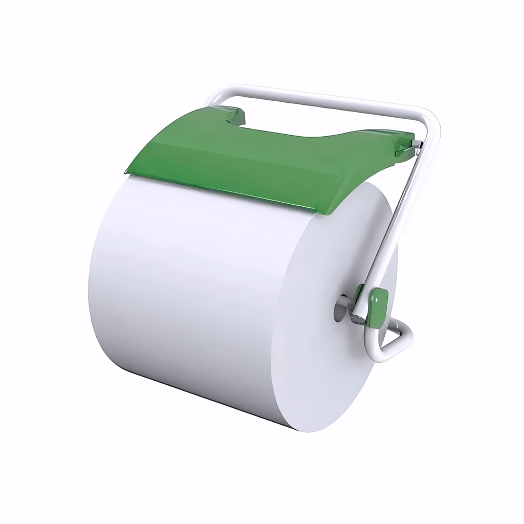 [2200010] Portabobina Mural en Tubo de acero blanco y verde