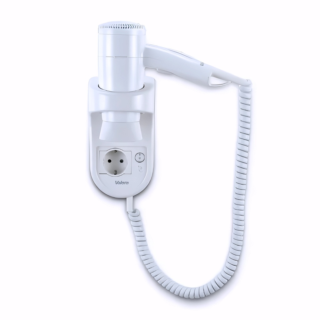 Secador de cabello 1200 W Blanco Premium Smart Socket con soporte