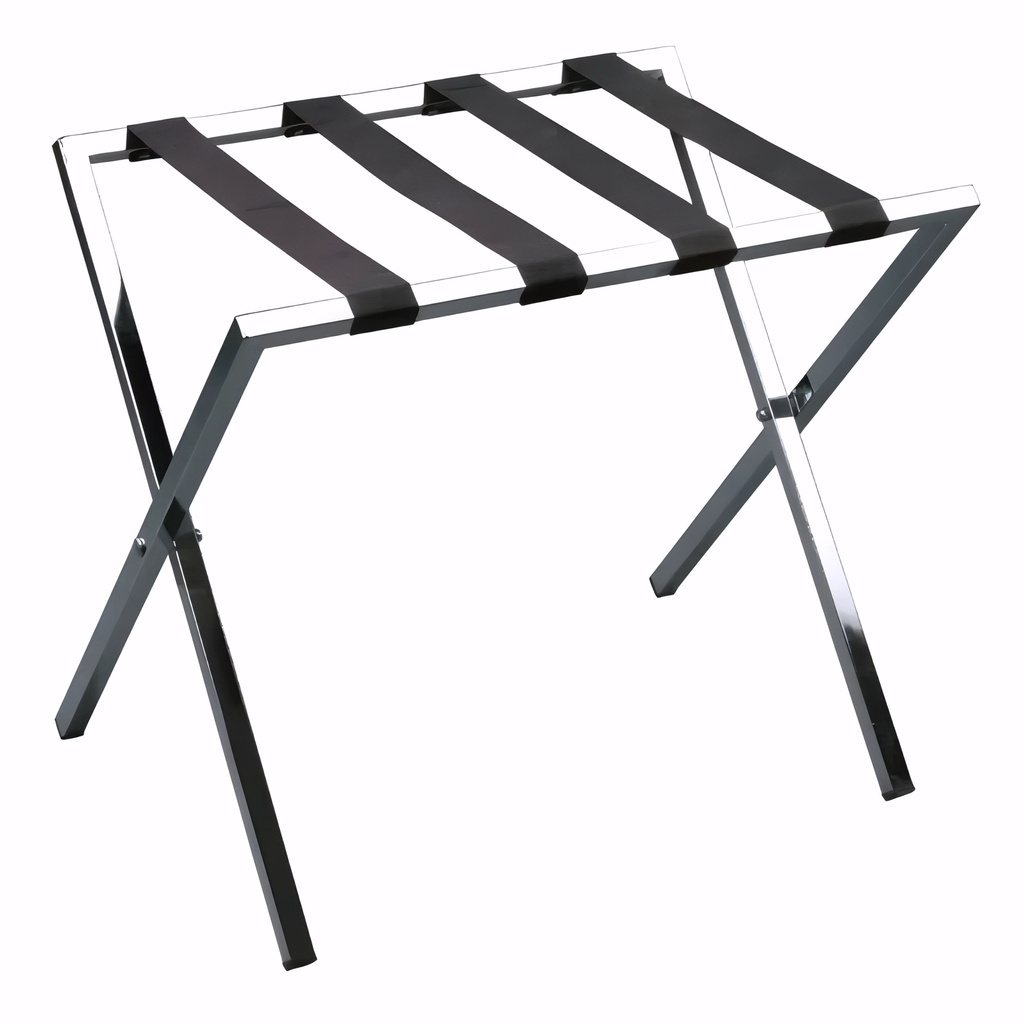 [3100006] Reposamaletas en Acero cromado cintas nylon negra