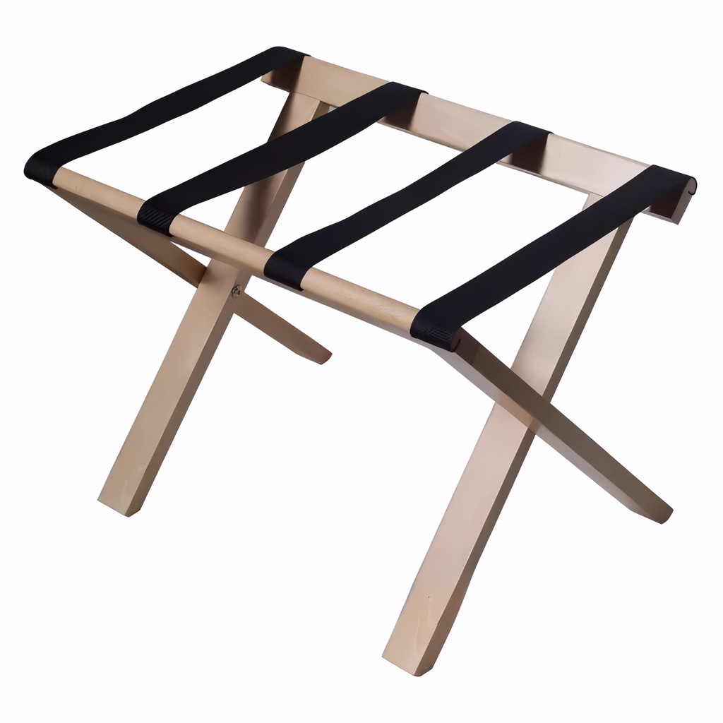 Reposamaletas en Madera haya con cintas nylon negra