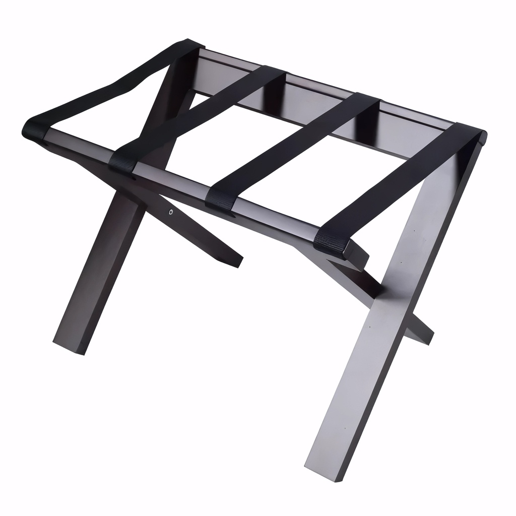 [3104008] Reposamaletas en Madera wengue cintas nylon negra