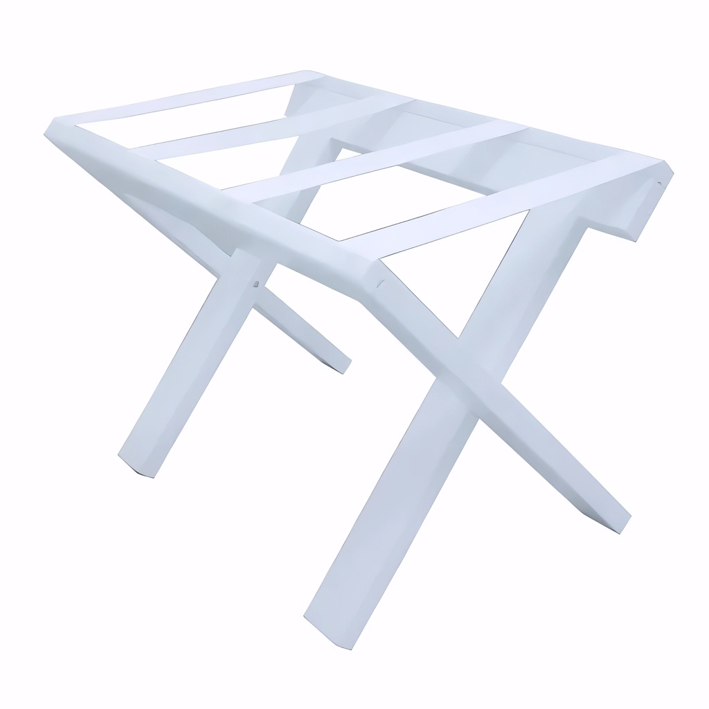 [3105211] Reposamaletas en Madera blanco cintas nylon blanca