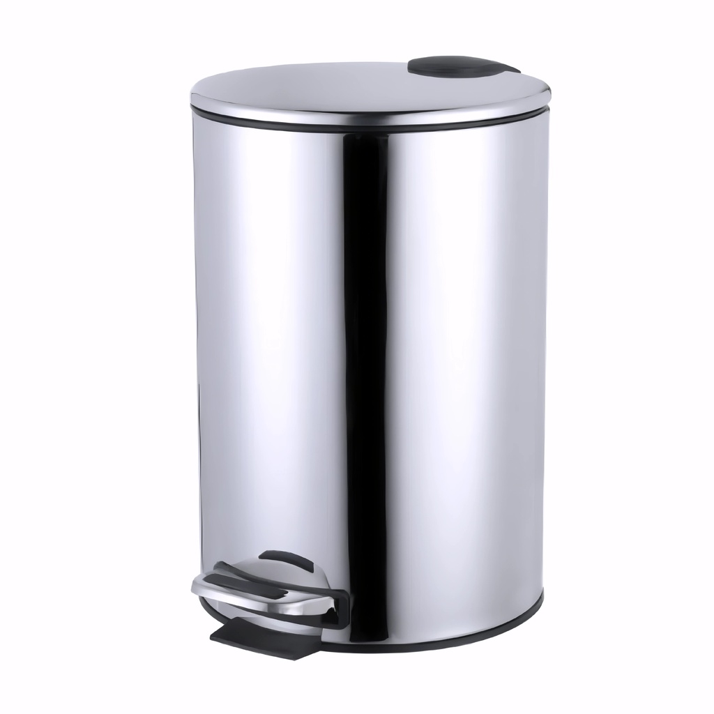 Papelera con pedal en Chapa de acero pulido 12 L tapa con caída lenta Return