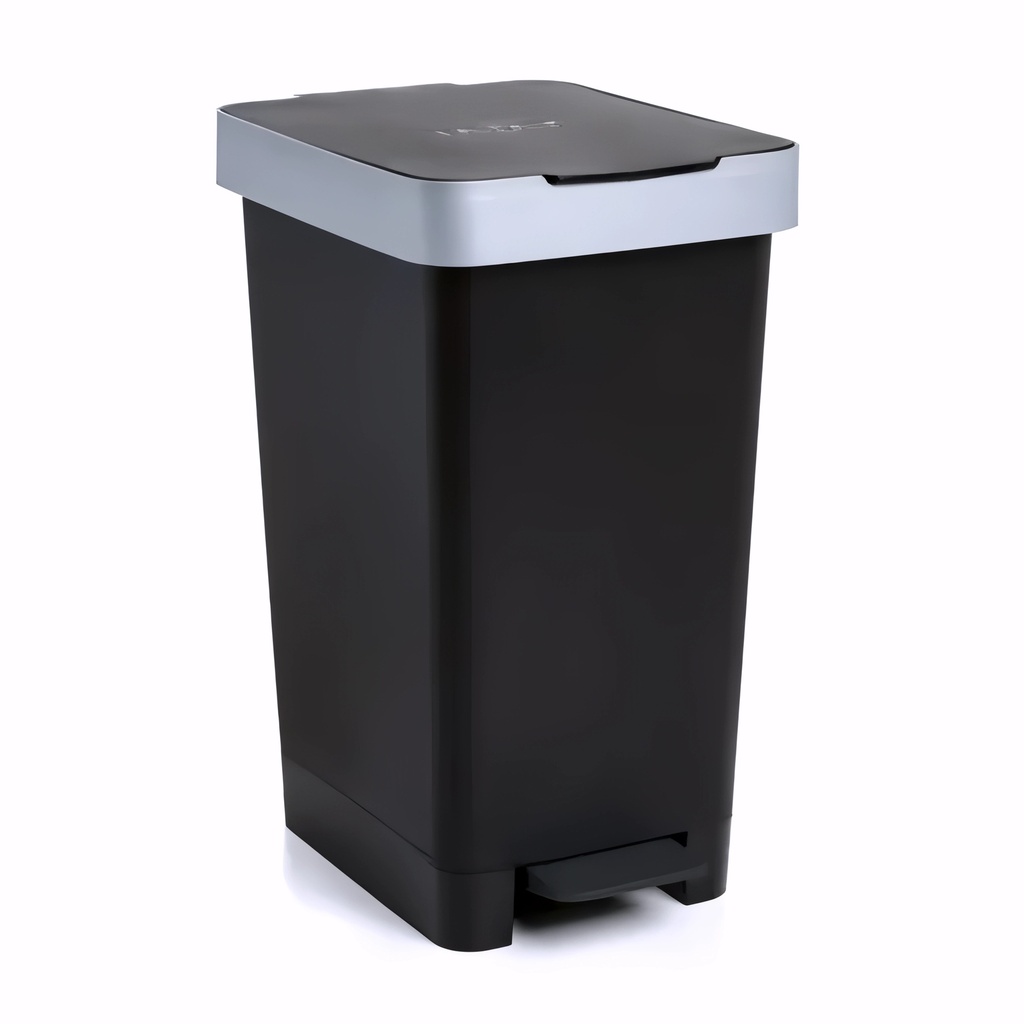 Papelera con pedal en Plástico negro 25 L Ecore