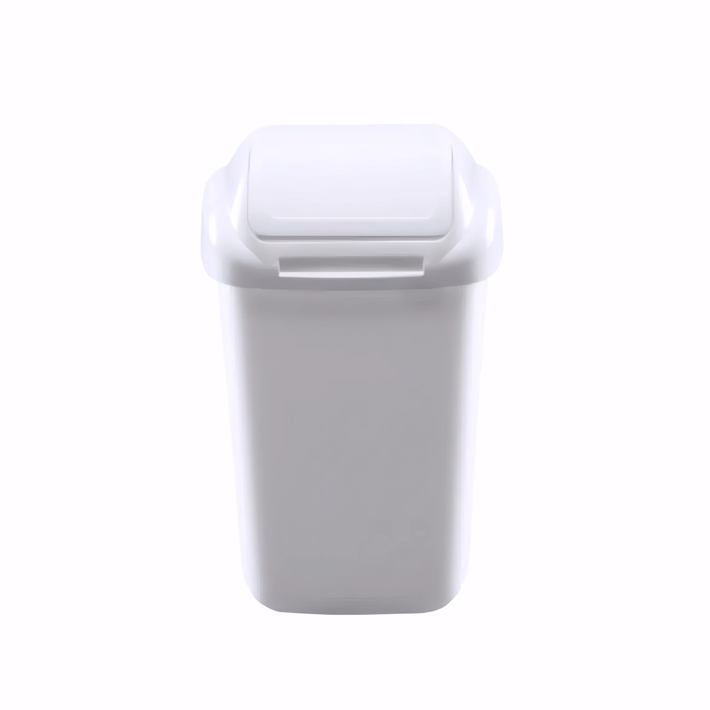 [4100010] Papelera con tapa basculante en Plástico blanco 15 L Standard
