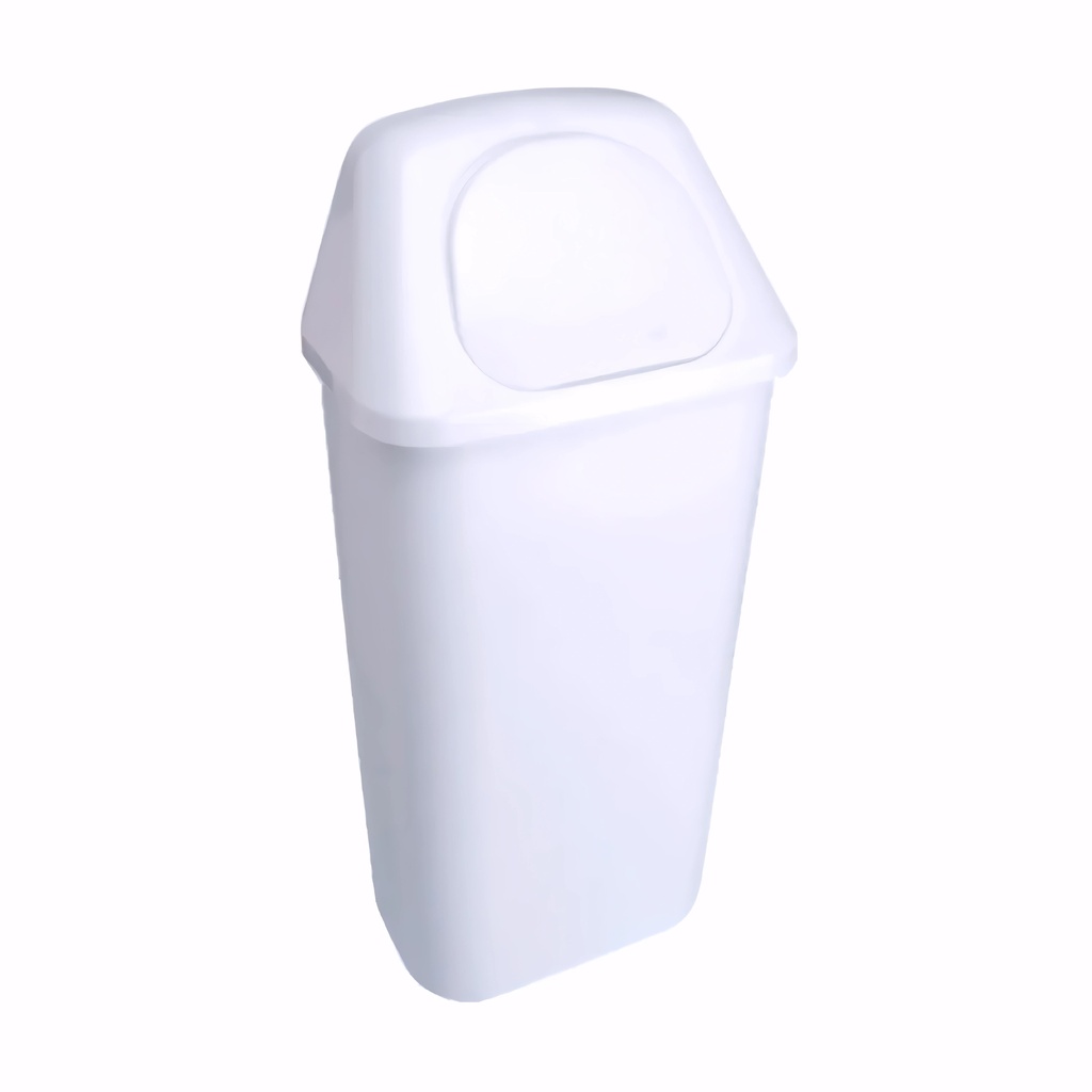 Papelera con tapa basculante en Plástico blanco 40 L