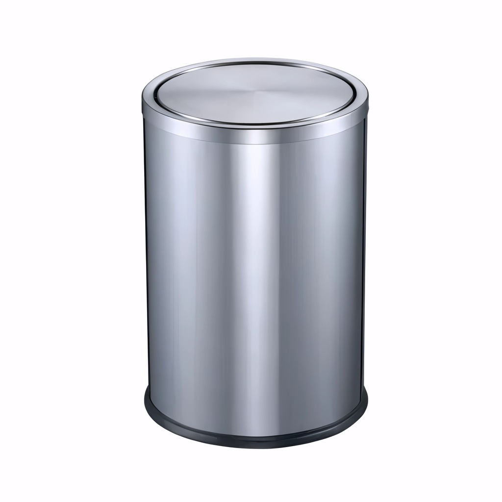[4101000] Papelera con tapa basculante en Acero inoxidable pulido 10 L
