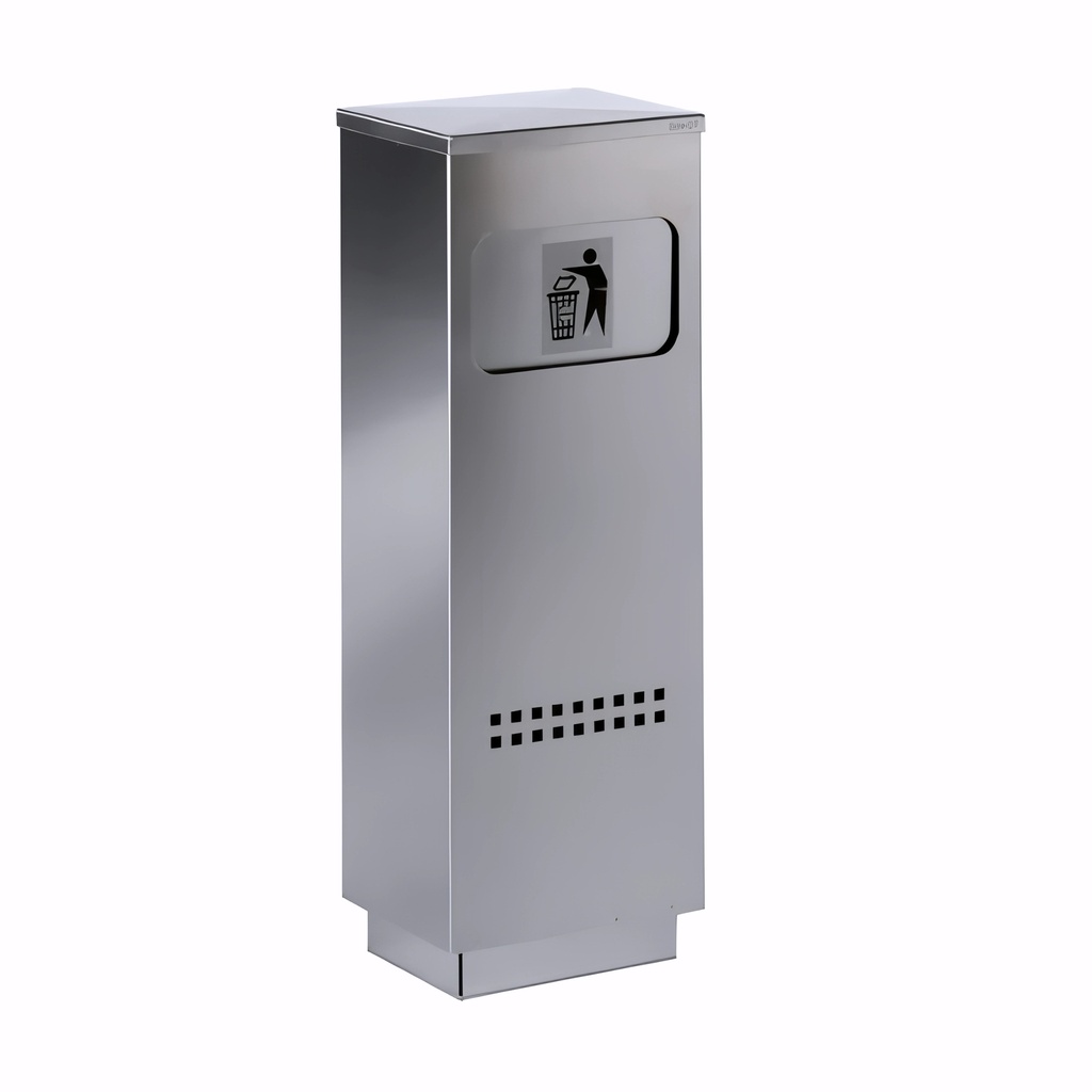 Papelera tapa con retorno en Acero inoxidable satinado 38 L Exterior