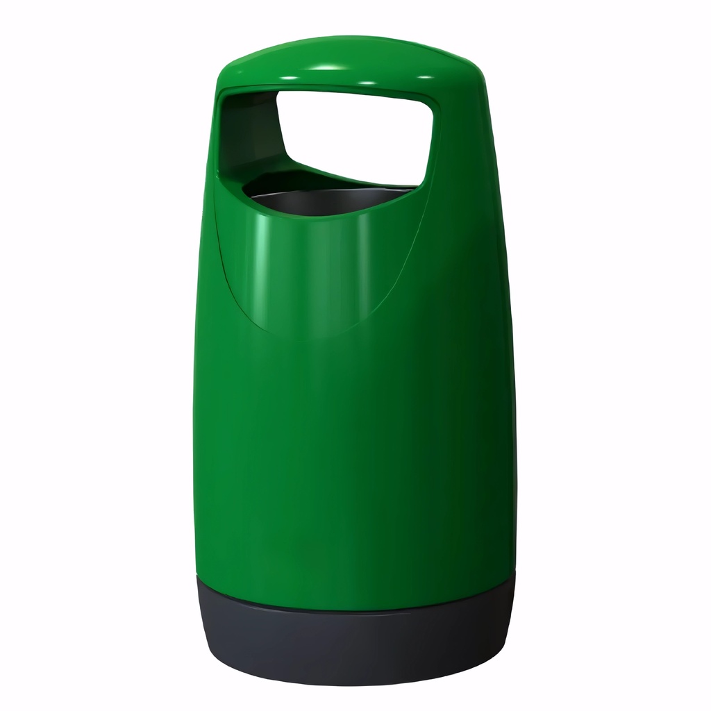 [4209210] Papelera en Plástico verde 85-100 L Exterior Consorte