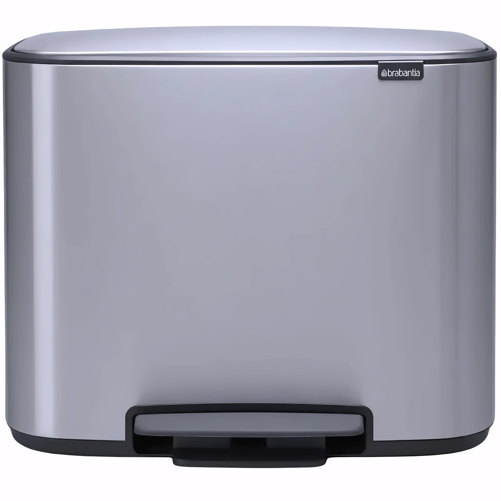 [4300110] Papelera para reciclaje en Acero inoxidable mate 3 cubiletes x 11 L cada uno