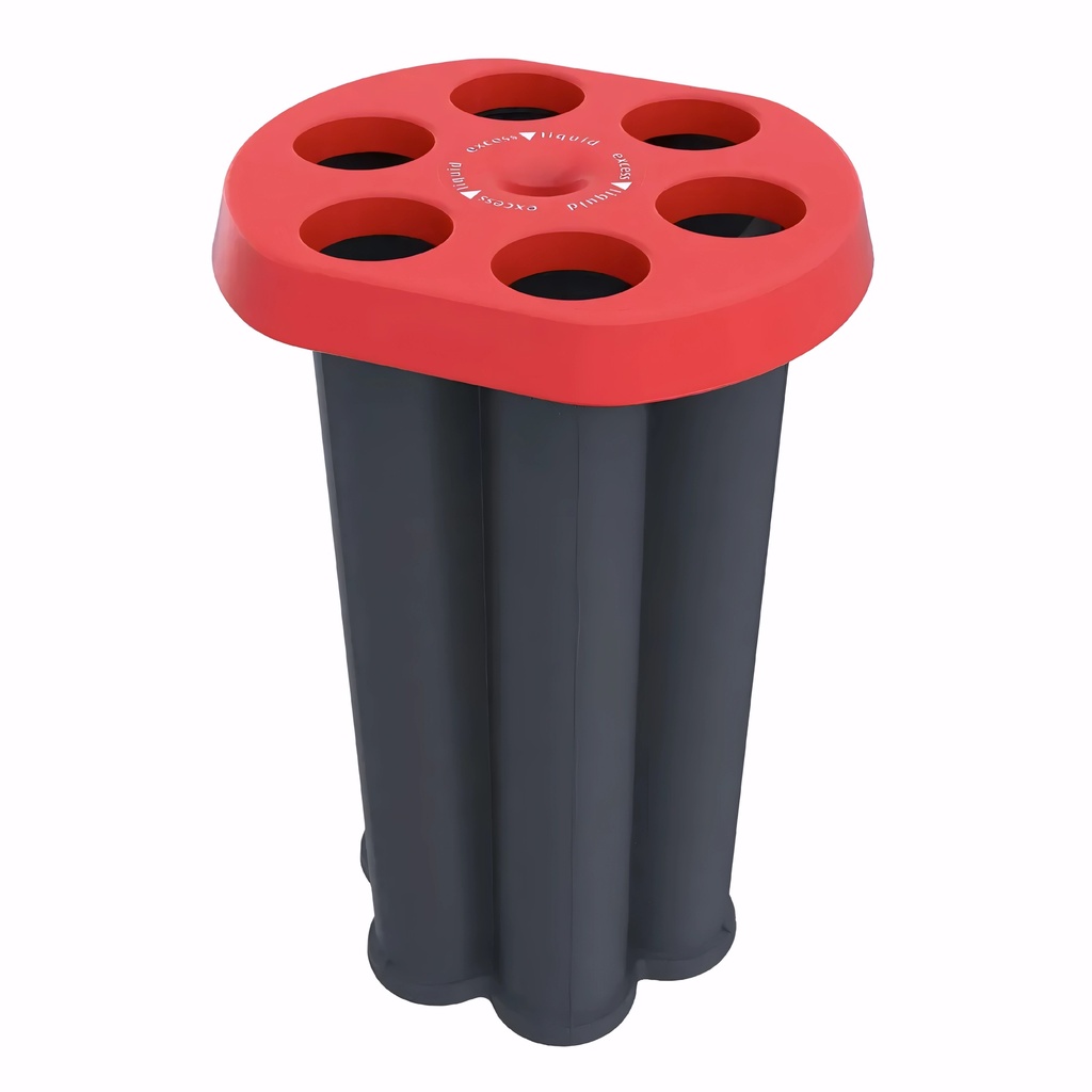 [4307371] Papelera para reciclaje en Plástico negro y rojo 7,5 L líquido, 500 vasos MT