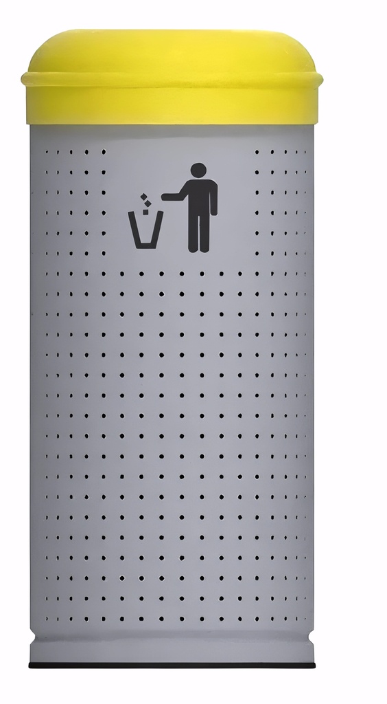 Papelera para reciclaje en Acero zincado pintado epoxy 80 L