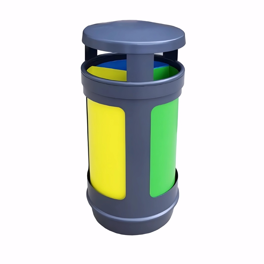 [4314080] Papelera para reciclaje en Acero zincado pintado epoxy 90 L