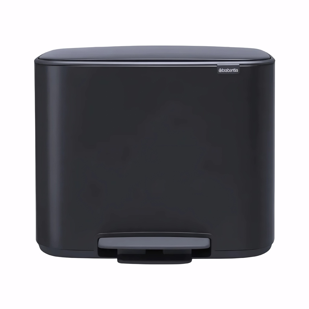 [4316110] Papelera para reciclaje en Acero inoxidable negro 3 cubiletes x 11 L cada uno