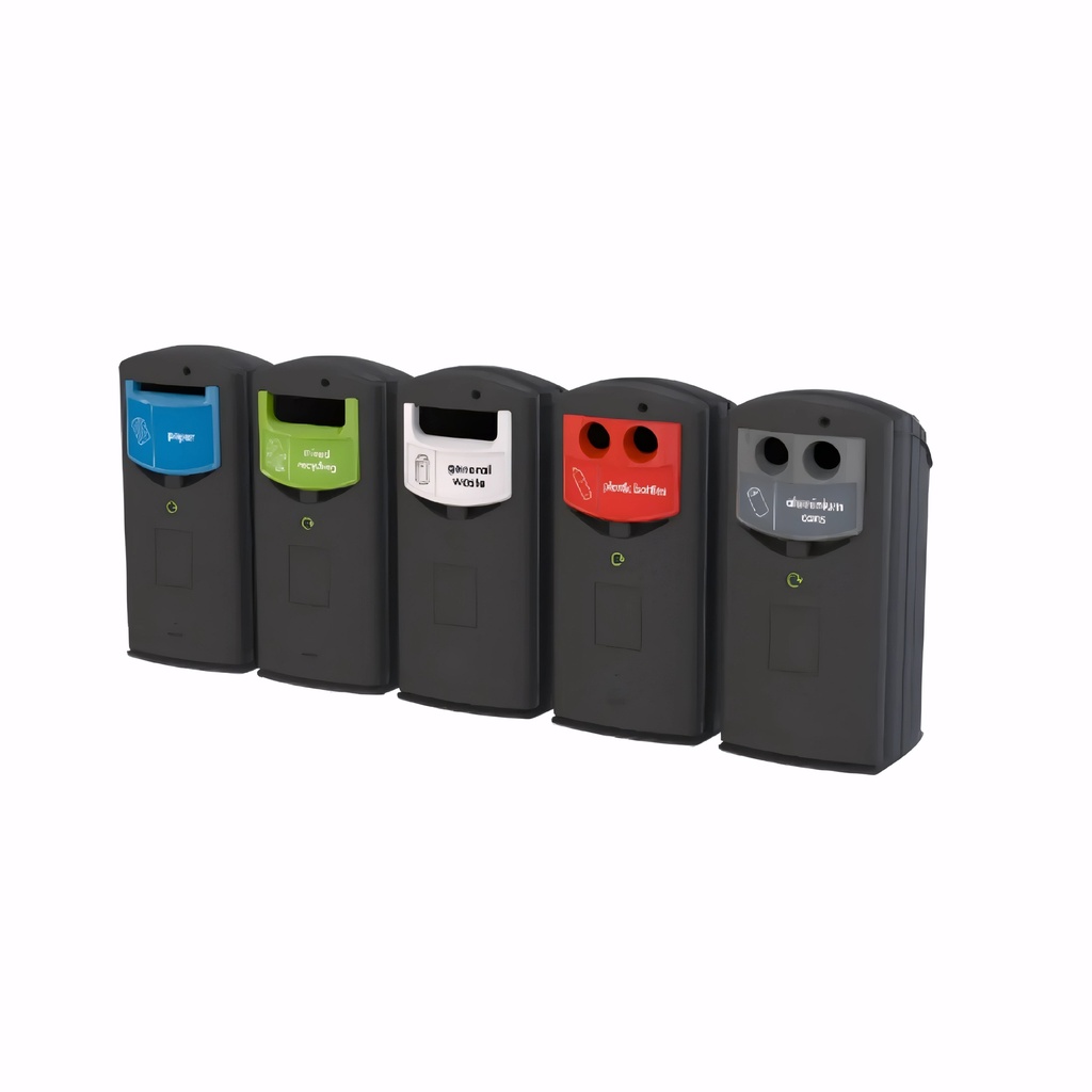 [4319181] Papelera para reciclaje en Plástico negro con tipo de abertura y color a elegir 140 L Envirobank