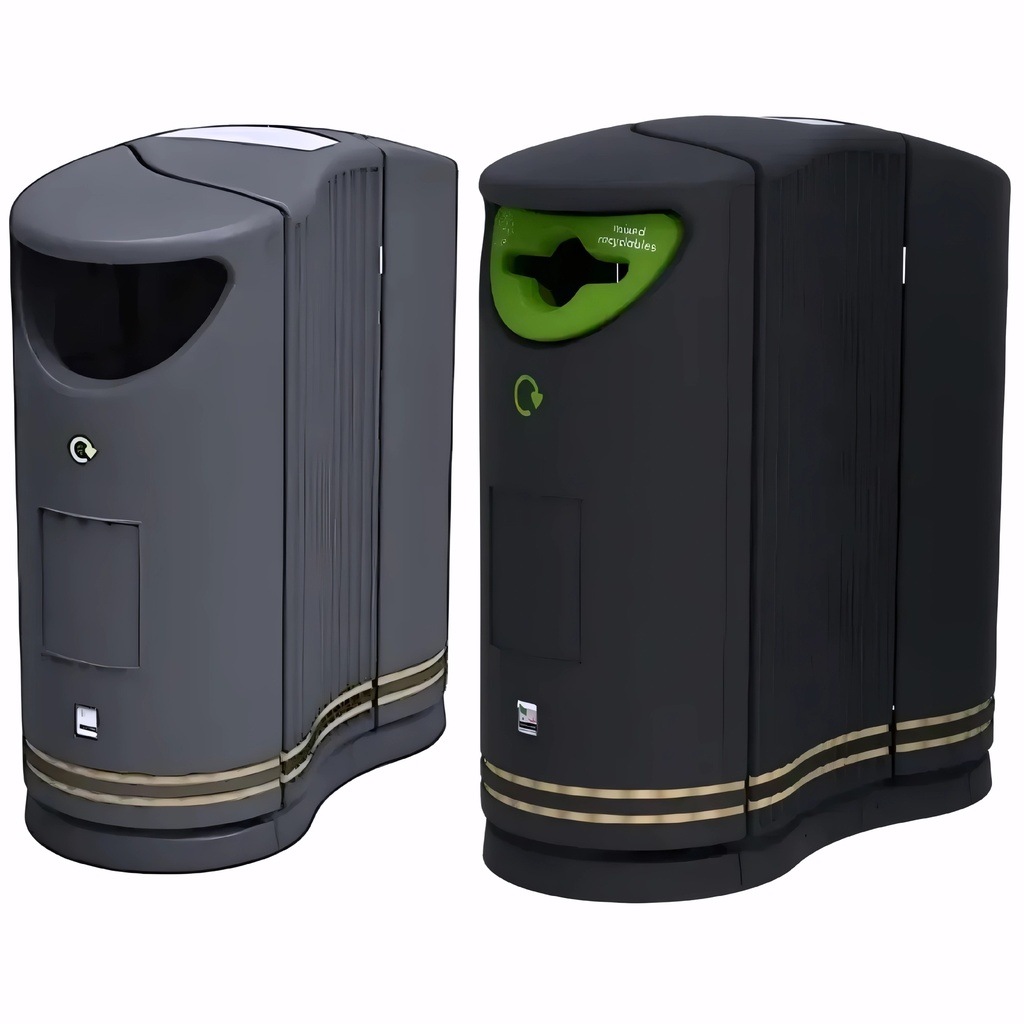 [4319240] Papelera para reciclaje en Plástico negro con tipo de abertura y color a elegir 170 L Twinbin combi