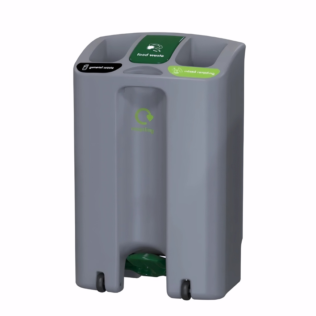 [4320081] Papelera para reciclaje en Plástico gris con color de abertura a elegir 90 L EnviroStep Triple