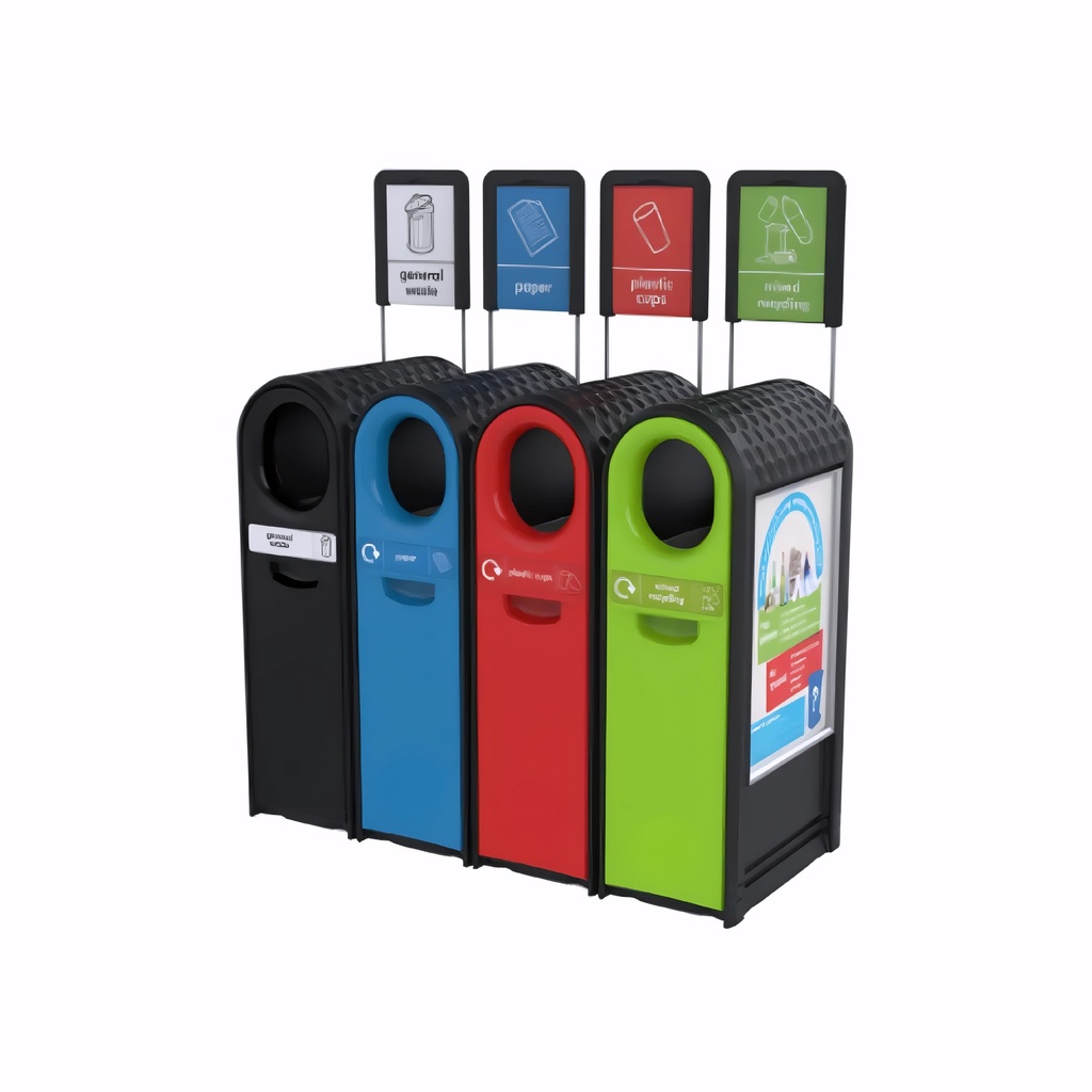 [4321070] Papelera para reciclaje en Plástico negro con color de abertura a elegir 80 L Eco Arc
