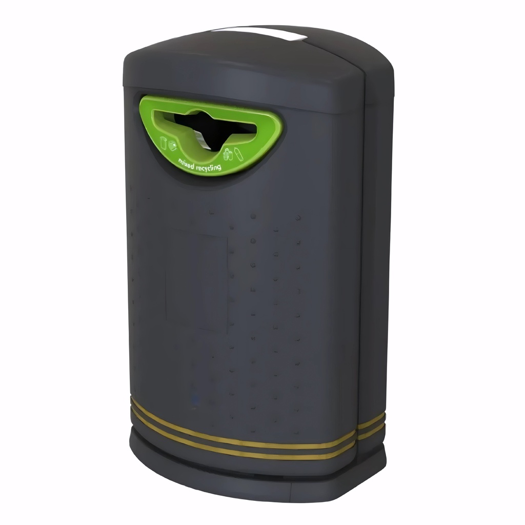 [4321160] Papelera para reciclaje en Plástico negro con color de abertura a elegir 110 L Pioneer