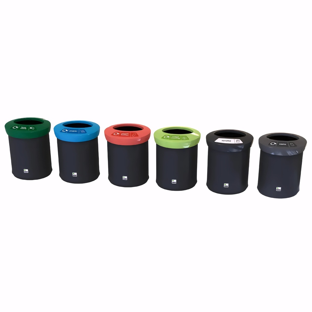 [4321350] Papelera para reciclaje en Plástico negro con color de abertura a elegir 52 L EcoAce
