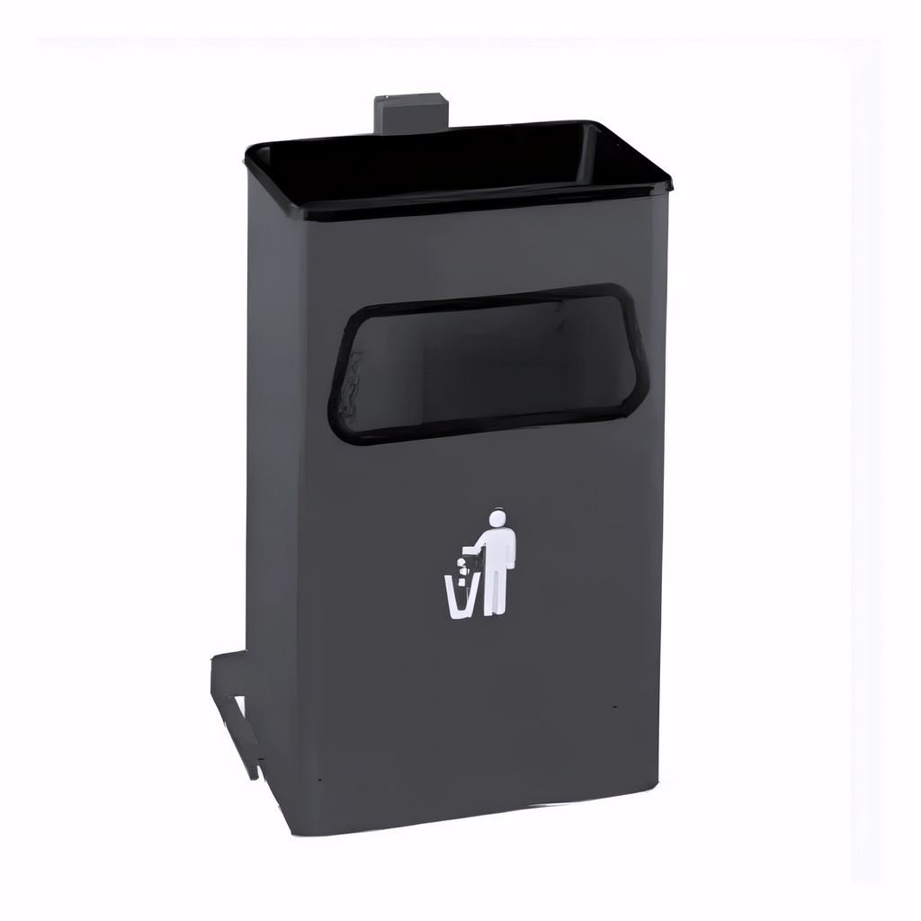 [4402050] Papelera cenicero en Acero pintado gris grafito 40 L rectangular basculante a pared