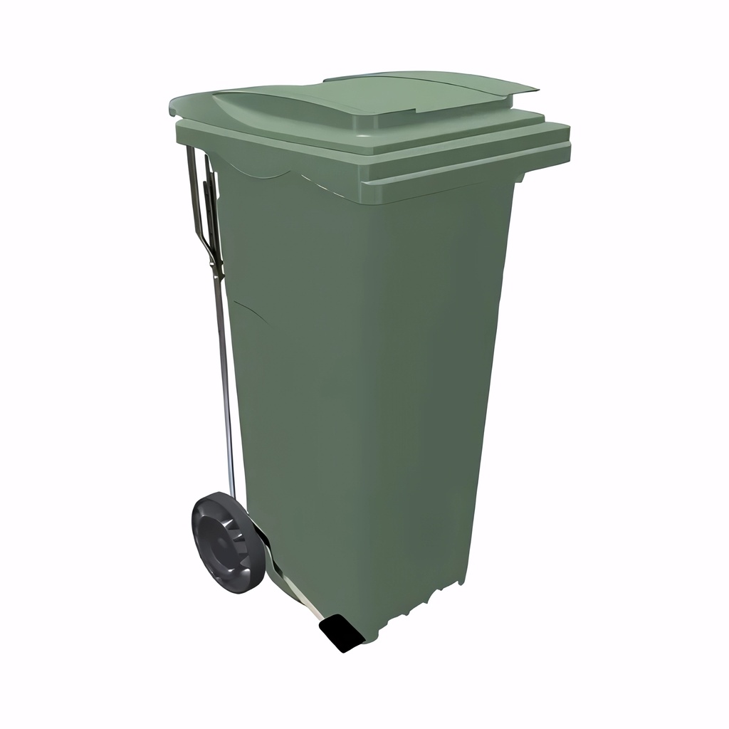 [4605040] Contenedor de 120 L con pedal en Polietileno verde alicante