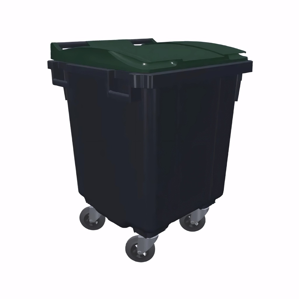 [4700050] Contenedor de 400 L en Polietileno cuerpo gris antracita y tapa verde inglés