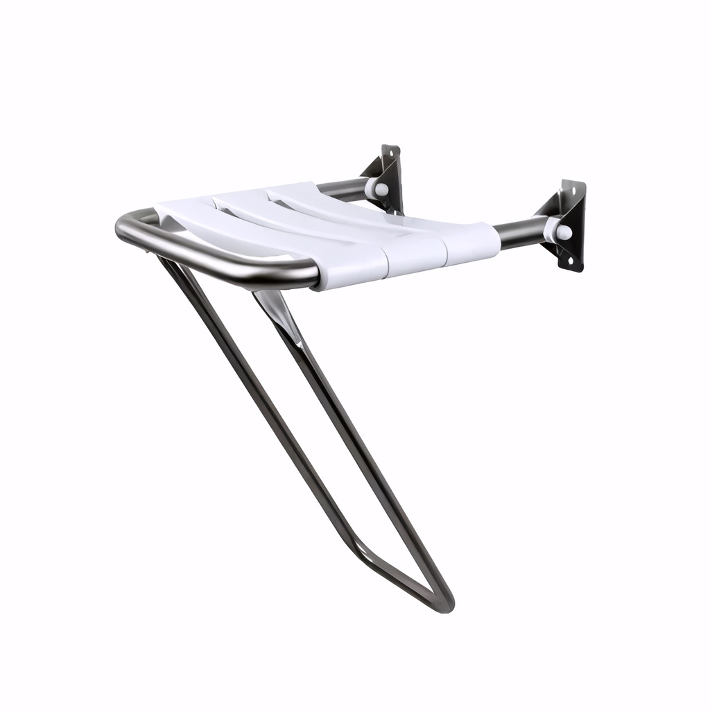 [4842000] Asiento de ducha Abatible en Acero inoxidable pulido con lamas de PVC