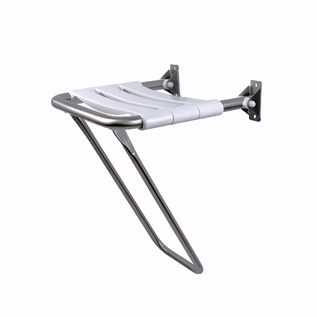 [4842100] Asiento de ducha Abatible en Acero inoxidable satinado con lamas de PVC