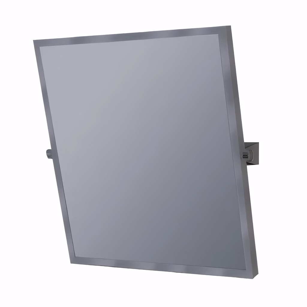 [4900060] Espejo reclinable y regulable con marco en acero inoxidable 50x70 cm