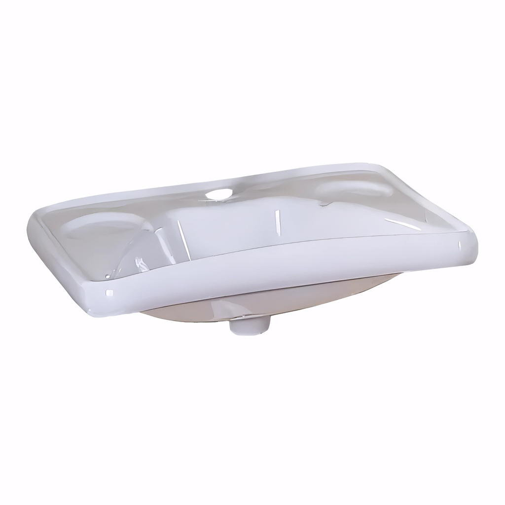 [4902010] Lavabo ergonómico en Porcelana vitrificada blanca 69 cm